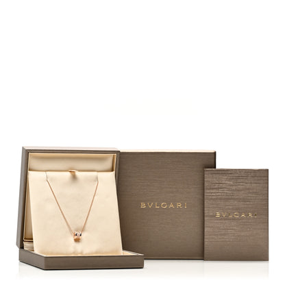 Bulgari 18K Rose Gold Diamond Small B.Zero1 Pave Pendant Necklace 6 of 6