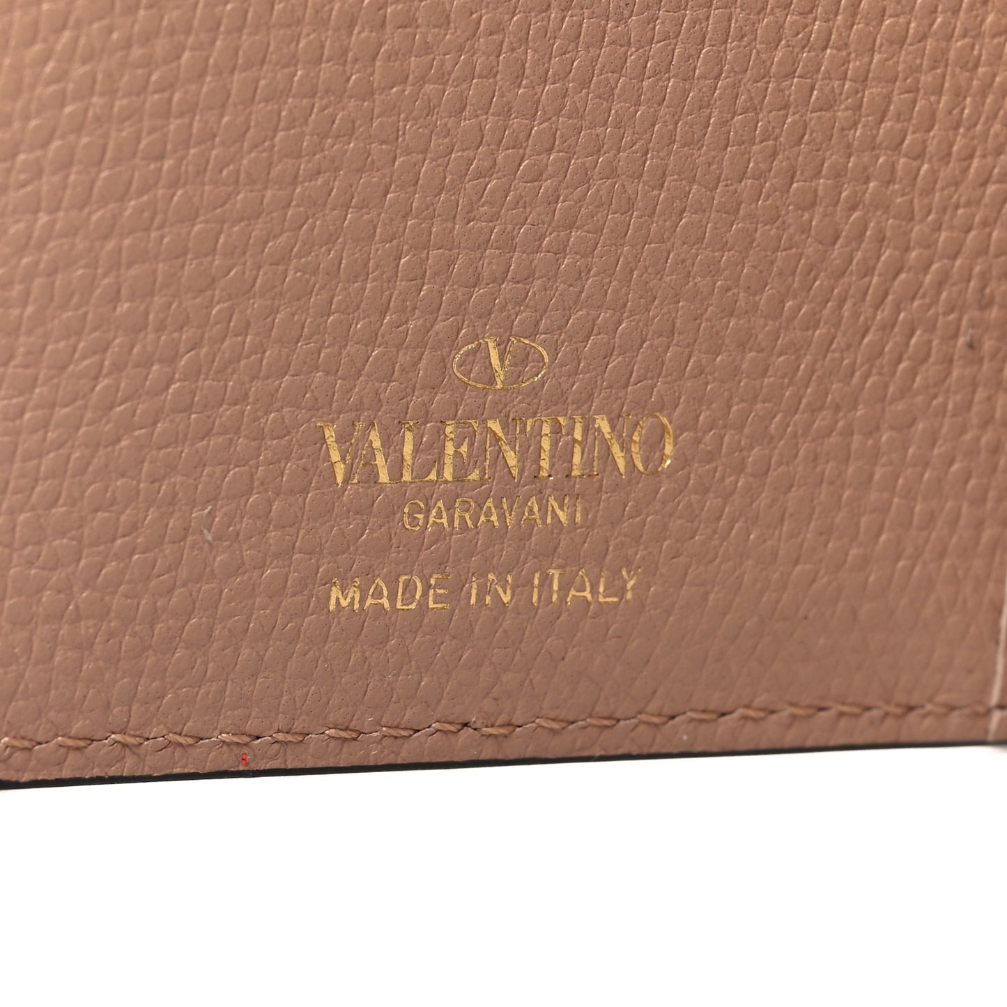 Calfskin Vlogo Zip Wallet Rose Cannelle