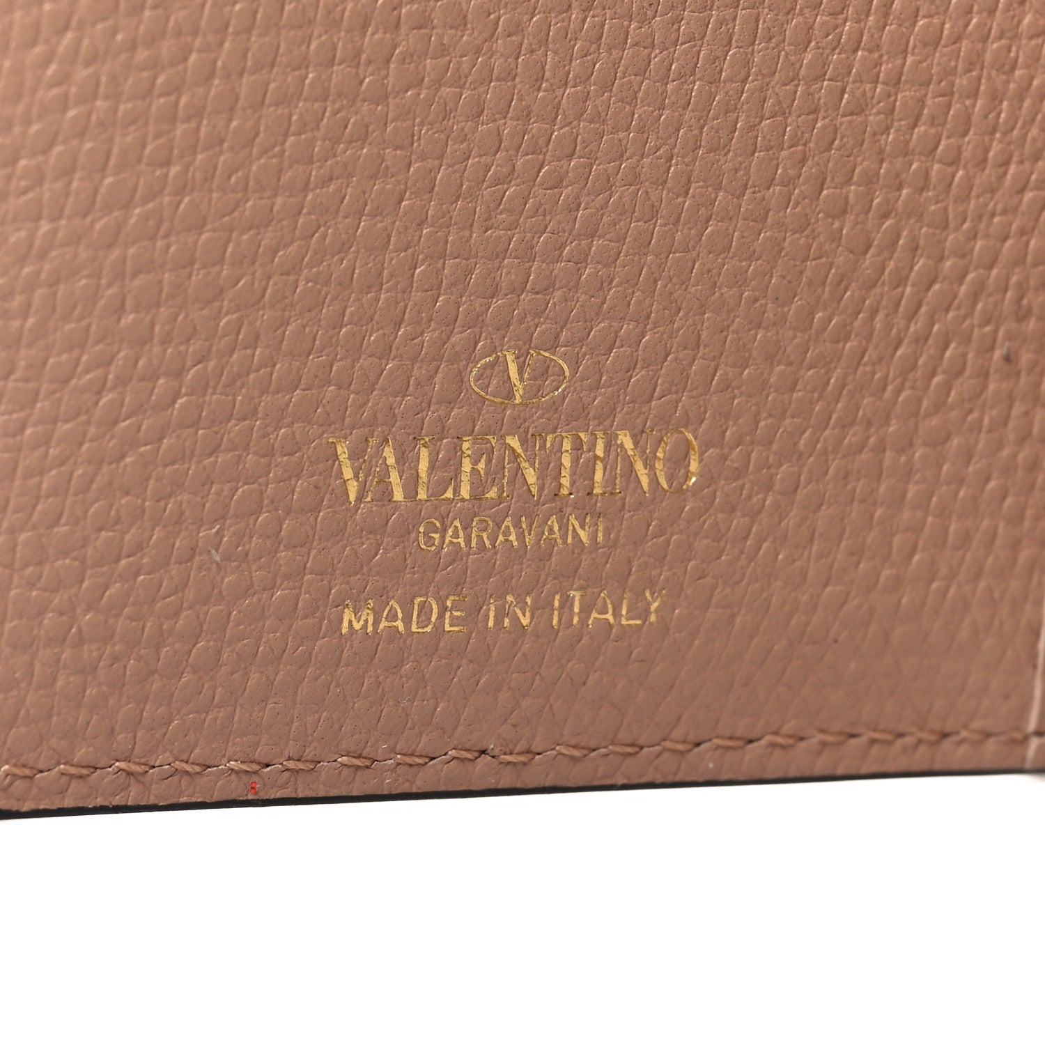 Valentino Garavani Calfskin Vlogo Zip Wallet Rose Cannelle 7 of 8
