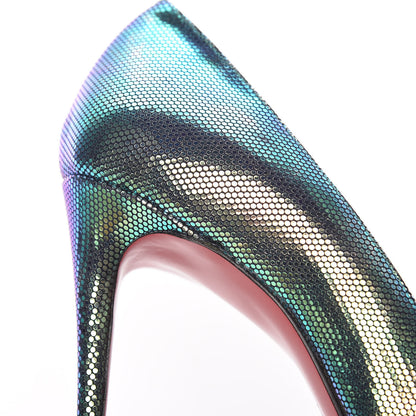 Christian Louboutin Tissu Scarabe Specchio Digitale Demi You 100 Pumps 38.5 Silver 14 of 19