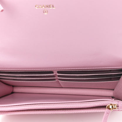 Chanel Shiny Caviar Quilted Pick Me Up Wallet On Chain WOC Pink 7 of 12
