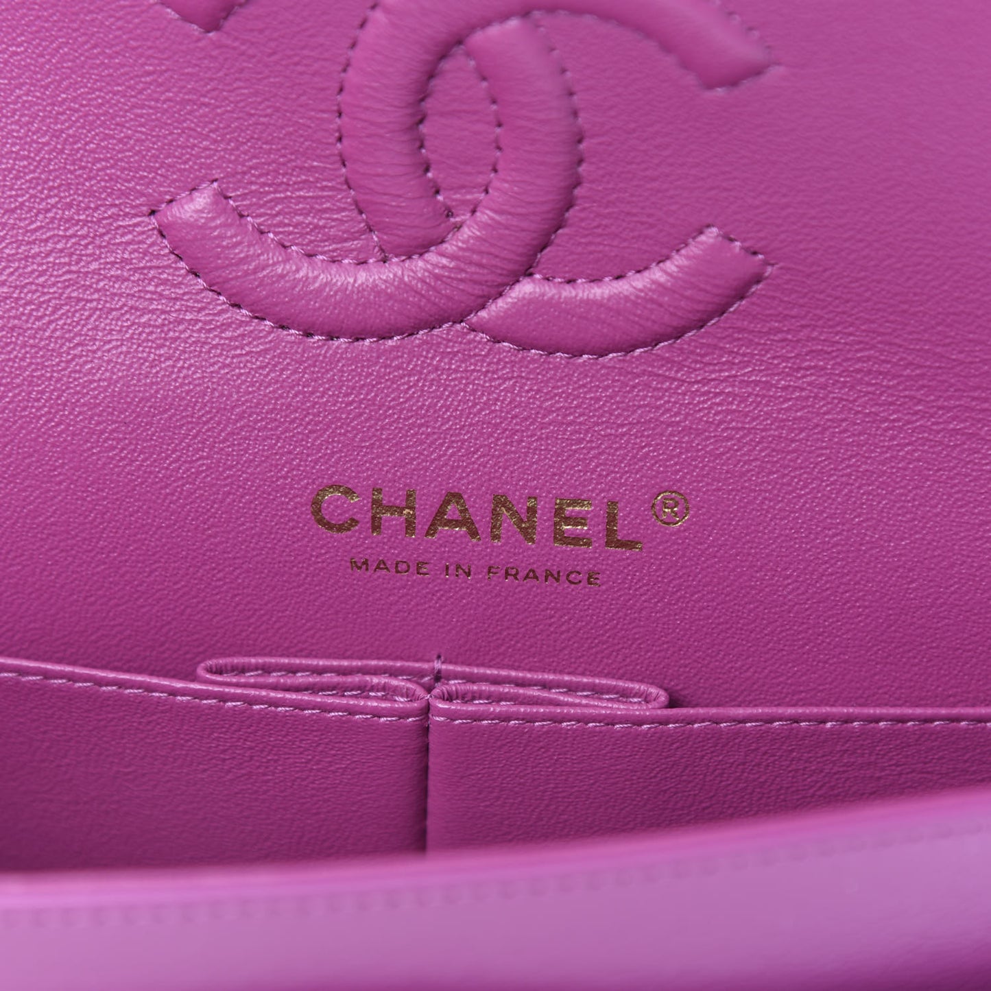 Lambskin Quilted Small Double Flap Purple