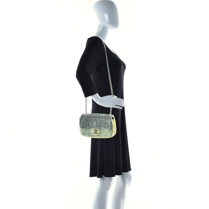 Chanel Sequin Mini Waterfall Flap Green Light Green Yellow 2 of 10
