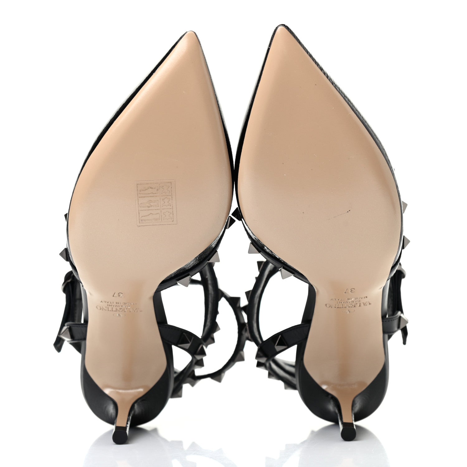 Valentino Garavani Wrinkled Patent Nappa Rockstud Ankle Strap 65mm Pumps 37 Black 5 of 8