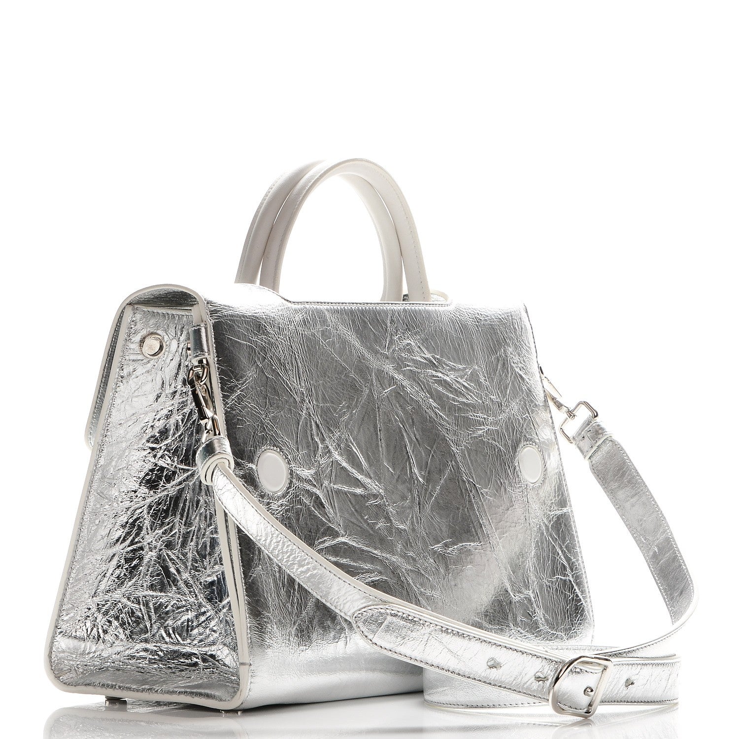 Christian Dior Metallic Calfskin Medium Diorever Flap Silver 9 of 16