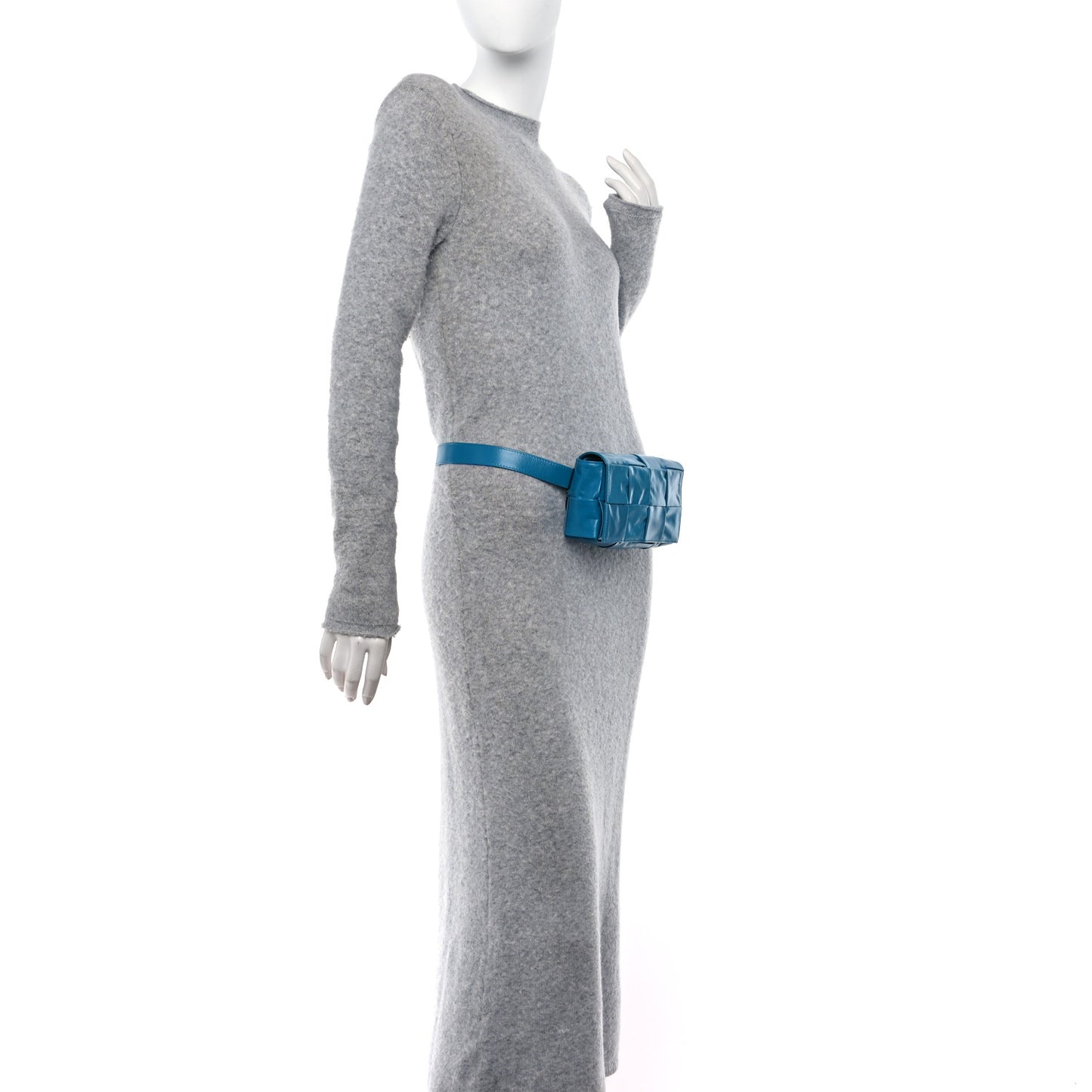 Paper Calfskin Intrecciato Cassette Belt Bag Blueprint
