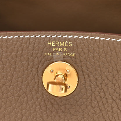 Hermes Taurillon Clemence Mini Lindy 20 Etoupe 6 of 11