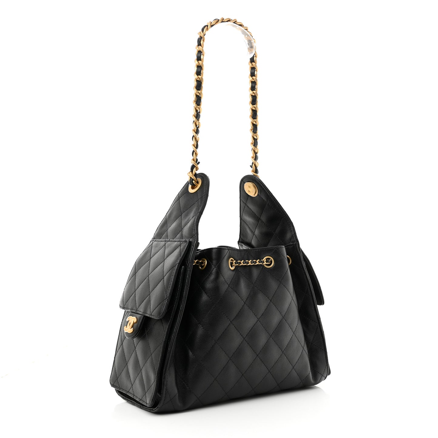 Caviar Quilted Small Chanel 25 Handbag Black
