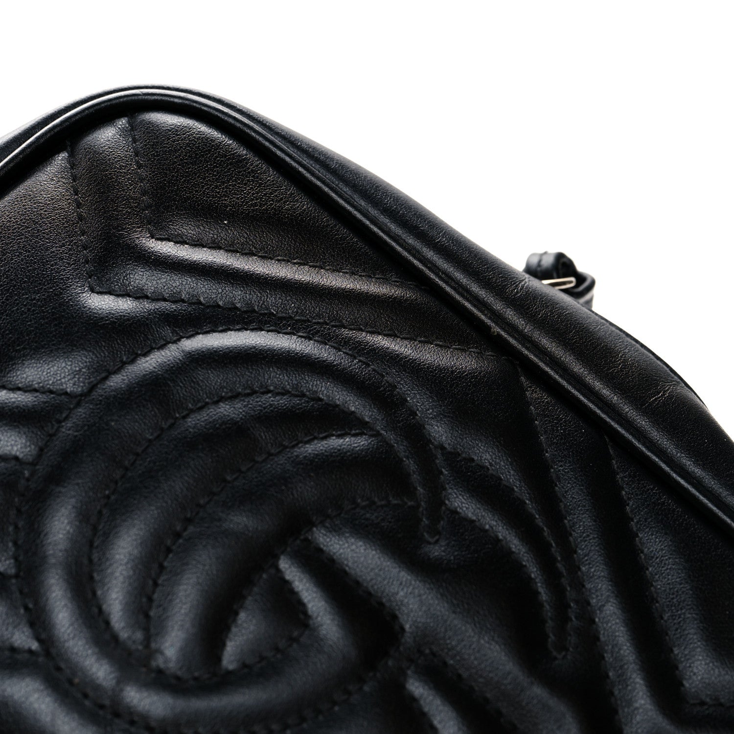 Gucci Calfskin Matelasse Mini GG Marmont Chain Shoulder Bag Black 13 of 13