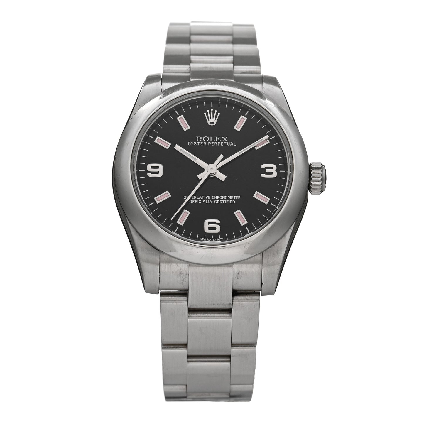 Stainless Steel 31mm Oyster Perpetual Watch Black 177200