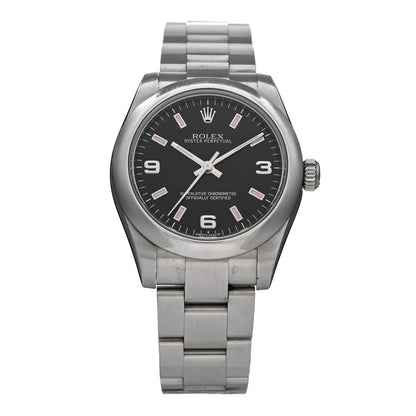 Rolex Stainless Steel 31mm Oyster Perpetual Watch Black 177200 1 of 5