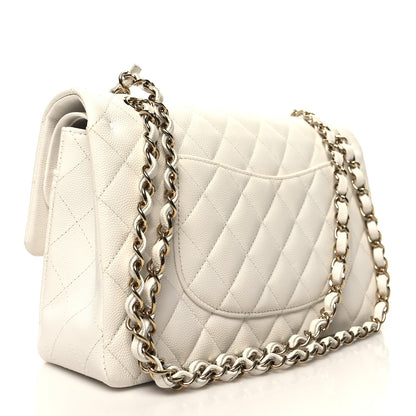 Chanel Caviar Quilted Medium Double Flap White 4 of 12