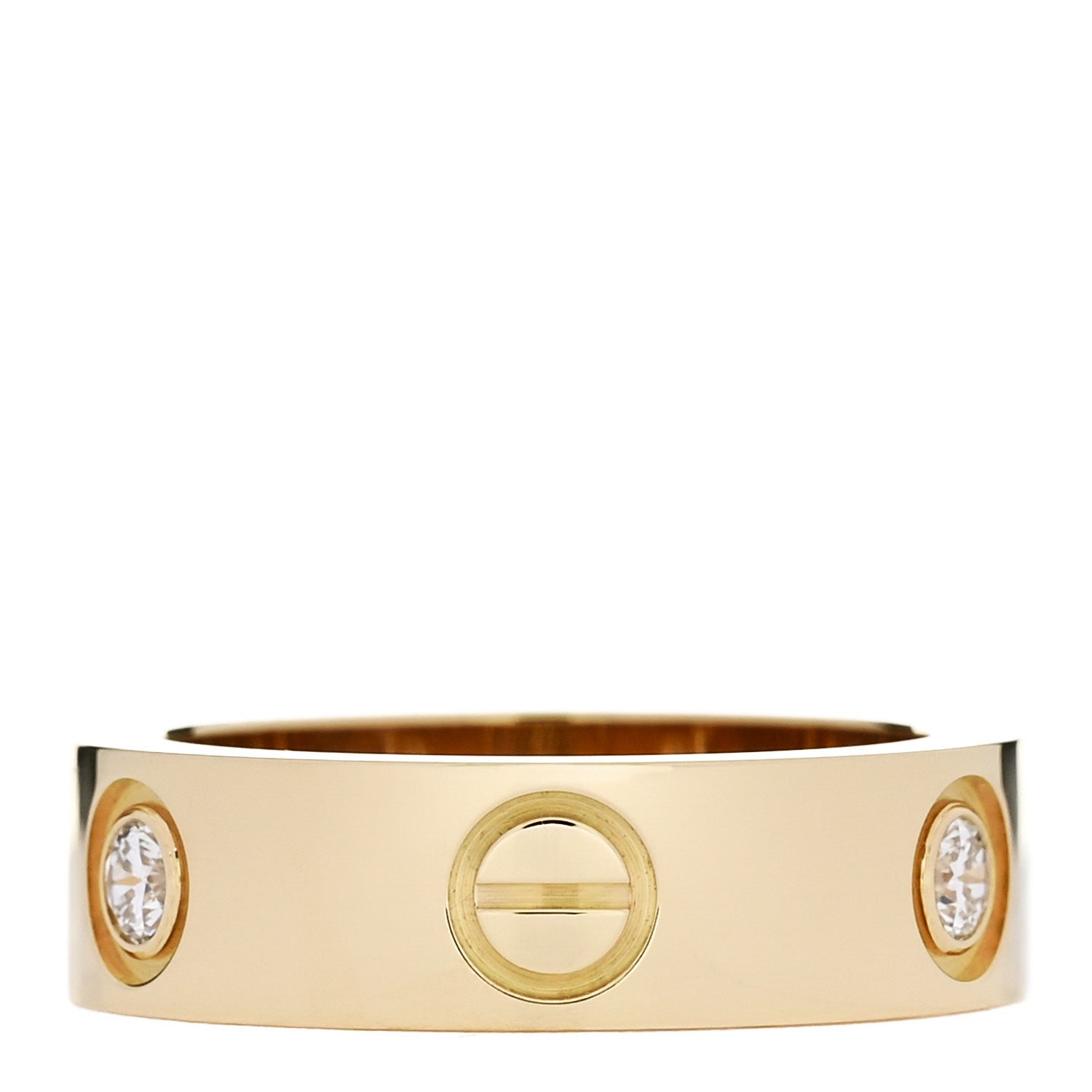 Cartier 18K Yellow Gold 3 Diamond 5.5mm LOVE Ring 50 5.25 3 of 4