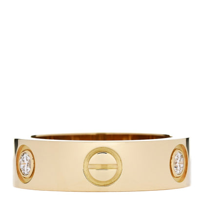 Cartier 18K Yellow Gold 3 Diamond 5.5mm LOVE Ring 50 5.25 3 of 4