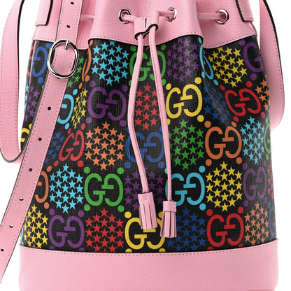 Gucci GG Supreme Monogram Psychedelic Bucket Bag Black Multicolor Sugar Pink 8 of 10