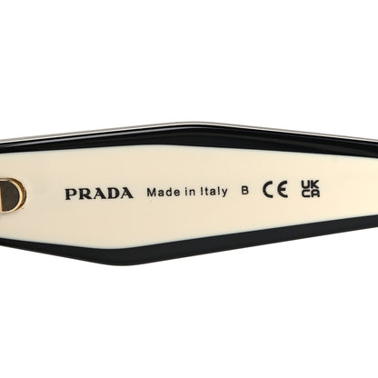Prada Acetate Sunglasses SPR 15W Black White 5 of 7