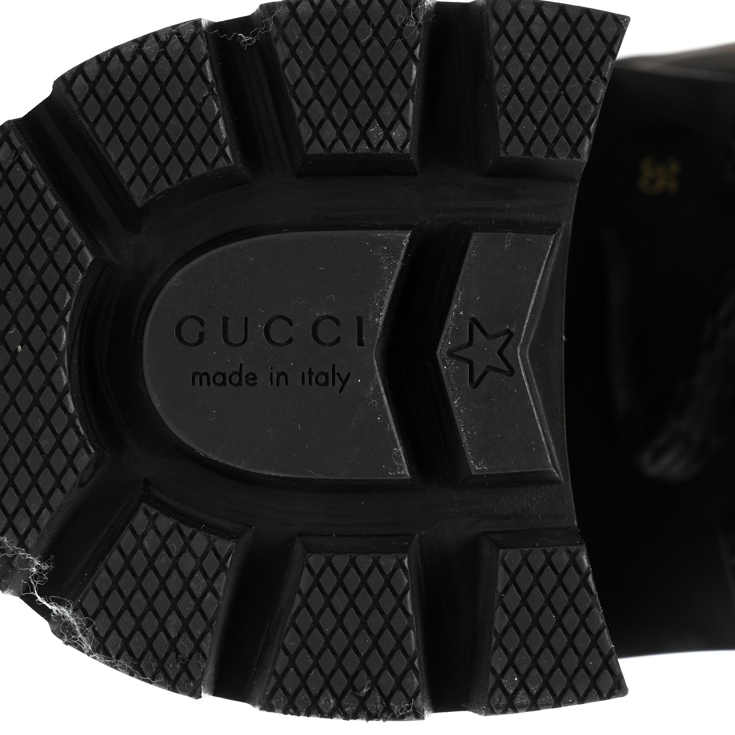 Gucci Calfskin Embroidered Lace Up Combat Ankle Boots 35 Black 8 of 9