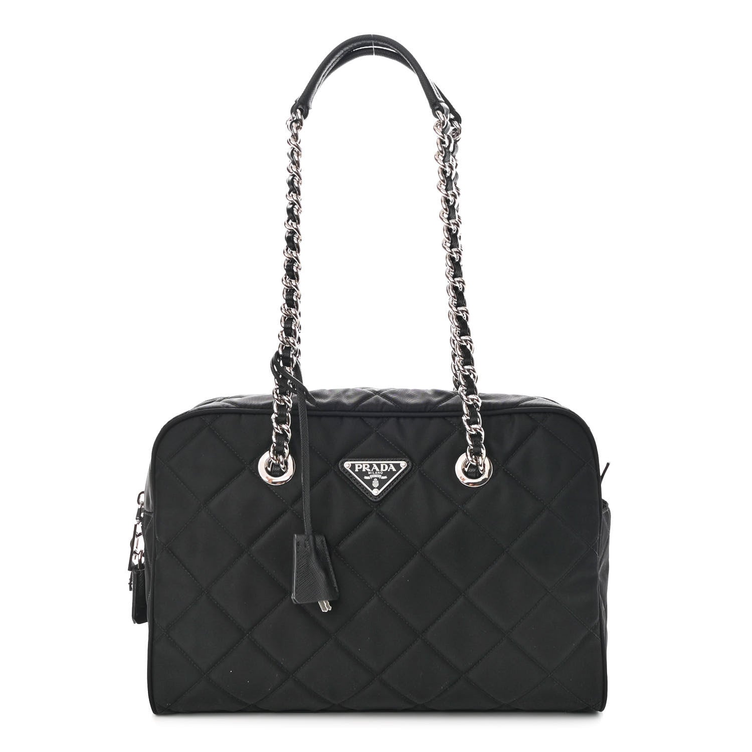 Prada Nylon Tessuto Impuntu Quilted Shoulder Bag Black 1 of 9