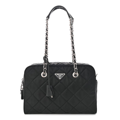 Prada Nylon Tessuto Impuntu Quilted Shoulder Bag Black 1 of 9