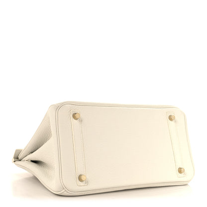 Hermes Taurillon Clemence Birkin 30 White 4 of 12