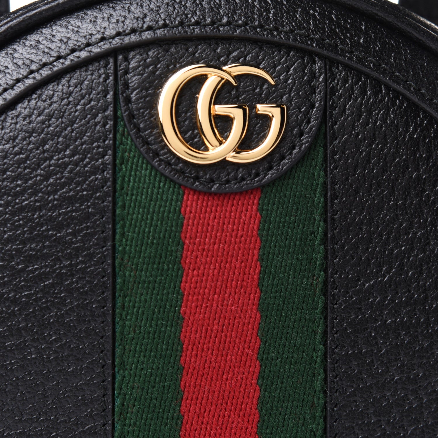 Gucci Grained Calfskin Web Mini Ophidia Round Backpack Black 7 of 10