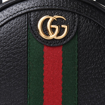 Gucci Grained Calfskin Web Mini Ophidia Round Backpack Black 7 of 10