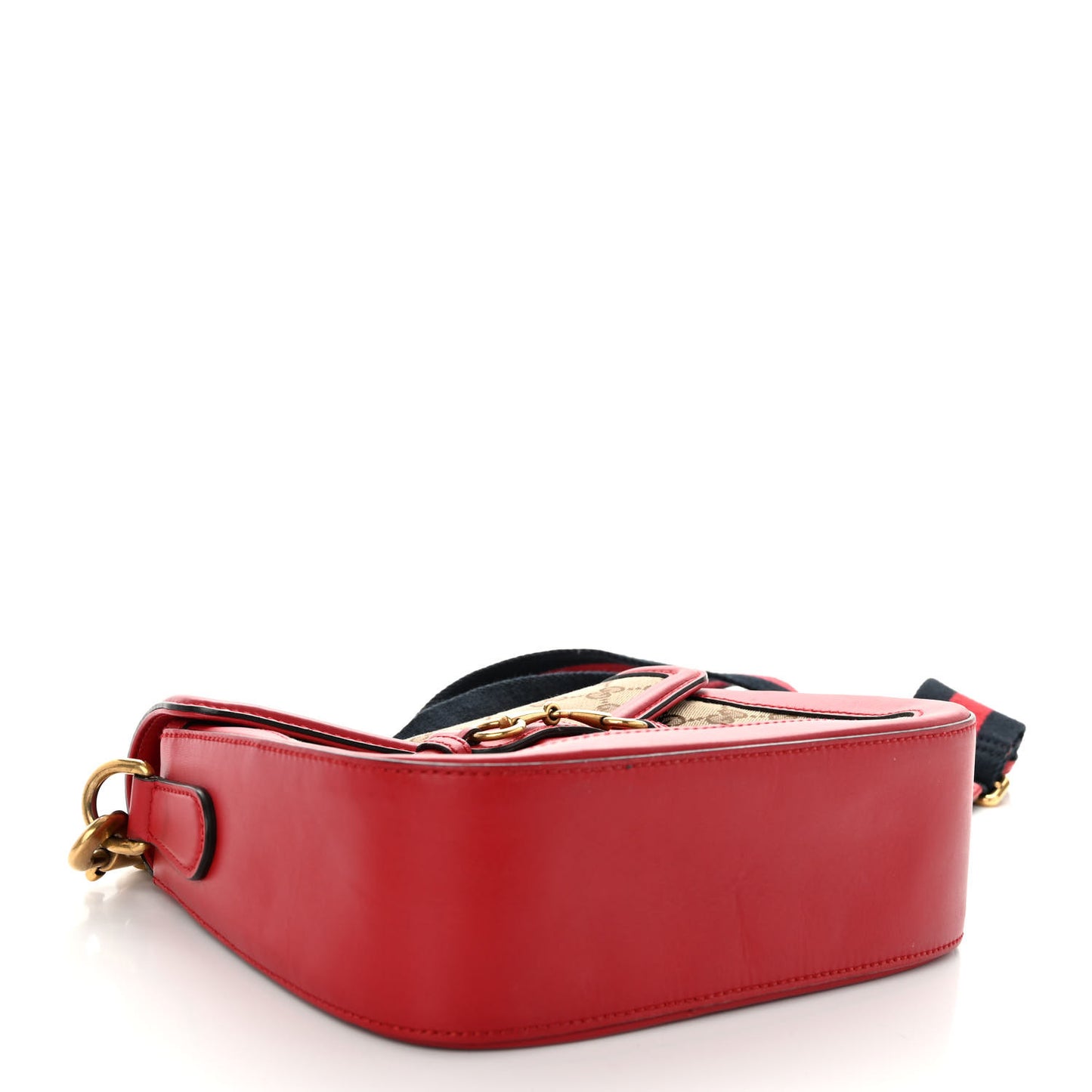 Monogram Ruinart Calfskin Medium Lady Web Shoulder Bag Beige Ebony Hibiscus Red