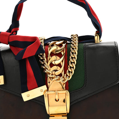 Gucci Calfskin Mini Sylvie Chain Shoulder Bag Black 8 of 15