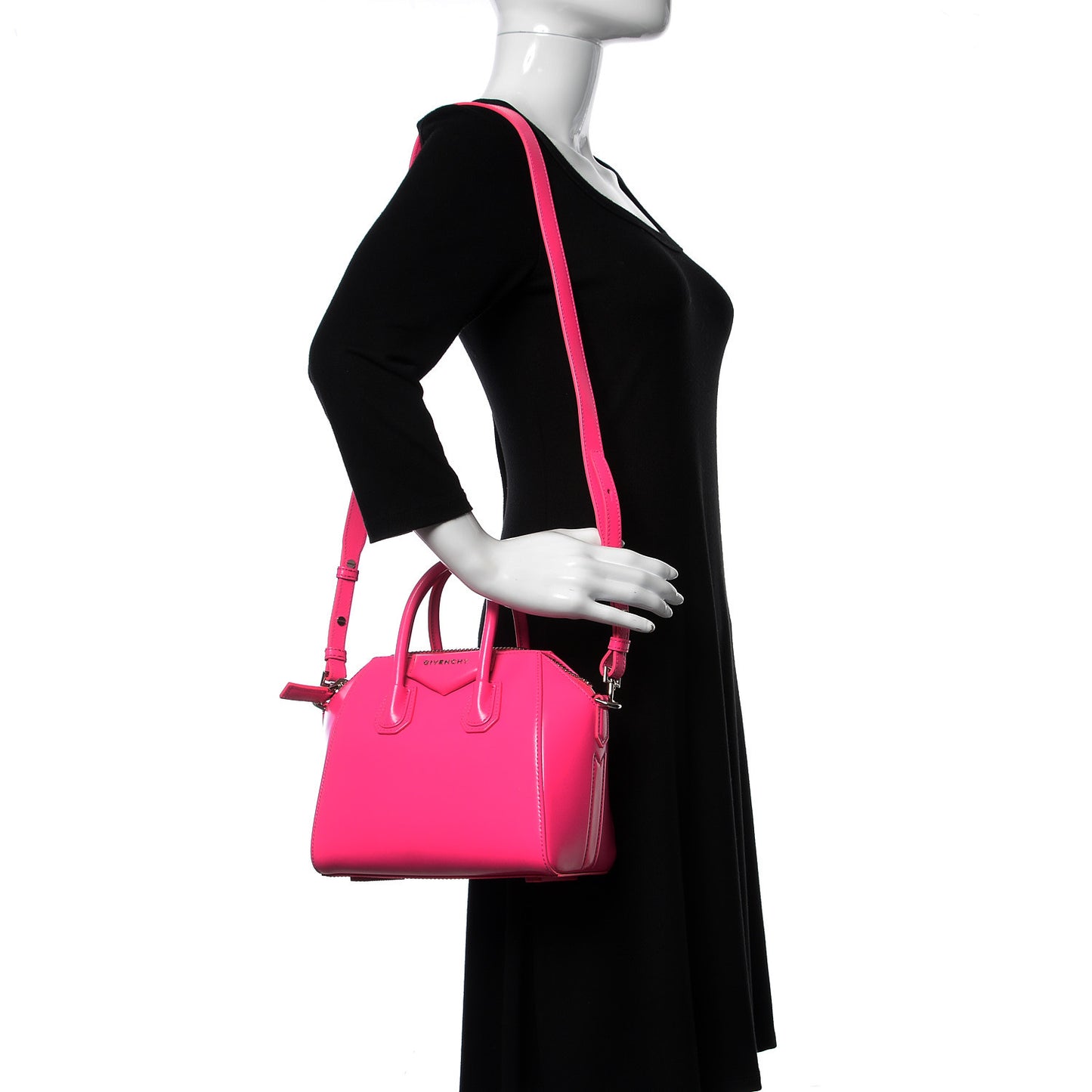 Shiny Lord Calfskin Mini Antigona Shocking Pink