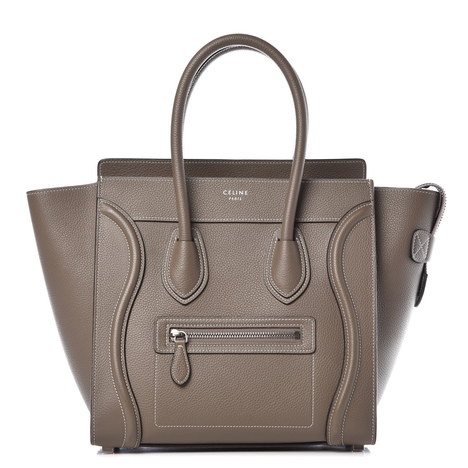 Celine Drummed Calfskin Micro Luggage Souris 1 of 10