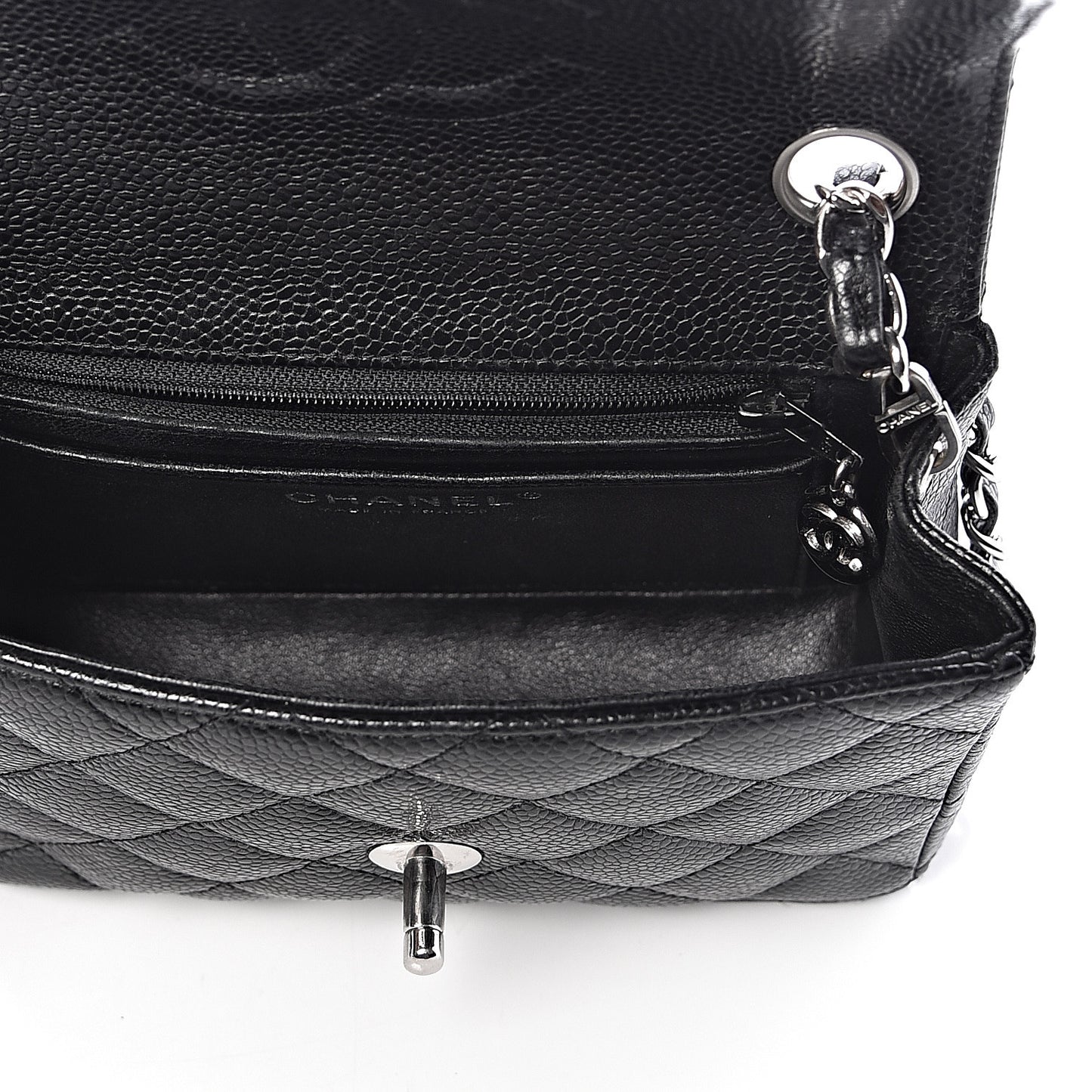 Caviar Quilted Mini Square Flap Black