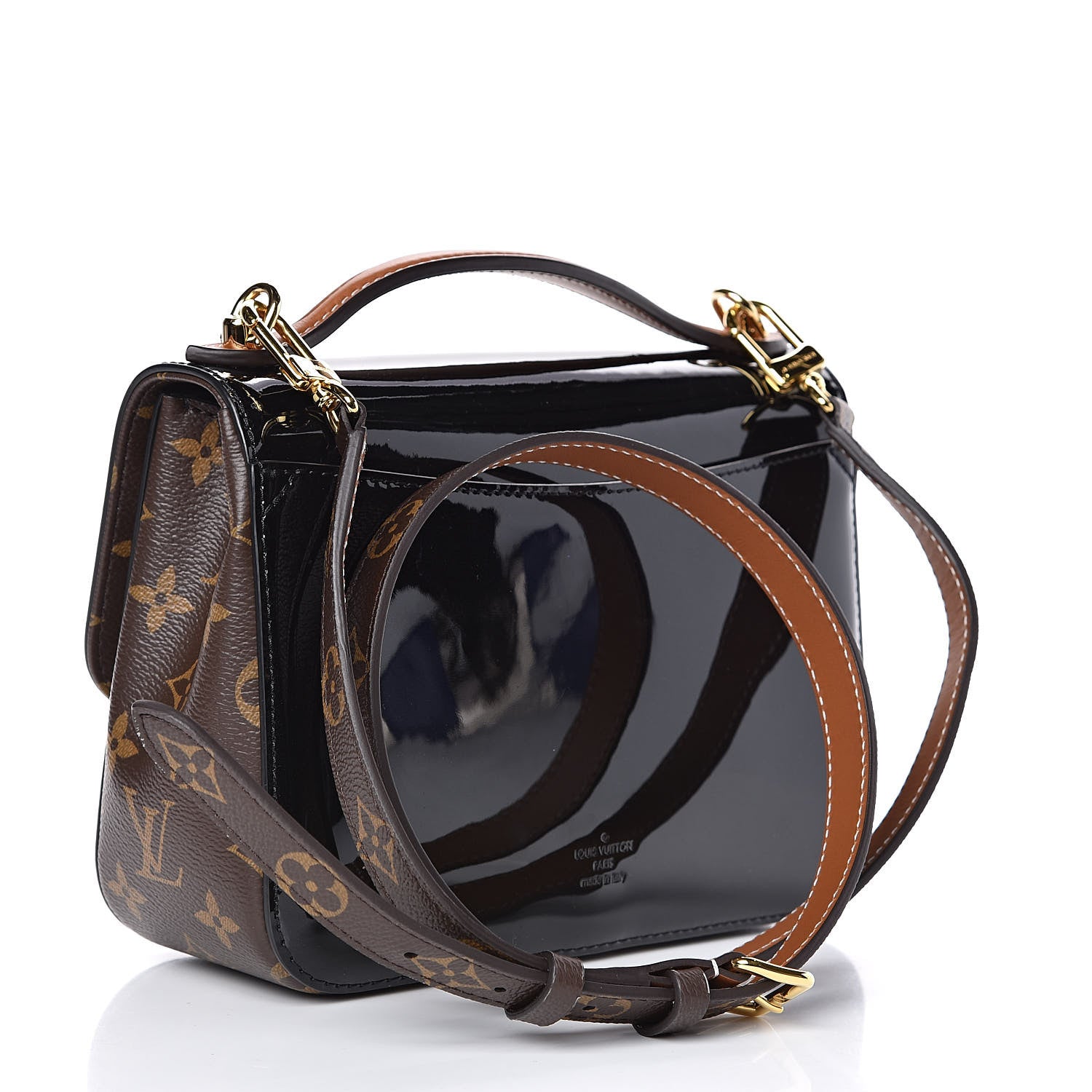 Louis Vuitton Patent Calfskin Monogram Cherrywood BB Black 3 of 9