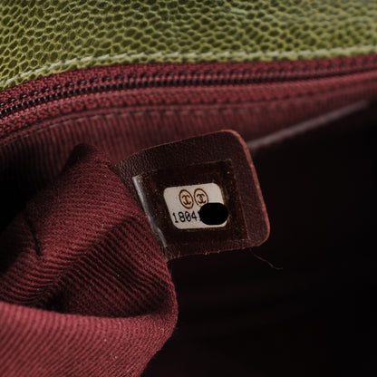 Chanel Crumpled Grained Calfskin Medium CC Crave Flap Green 8 of 10
