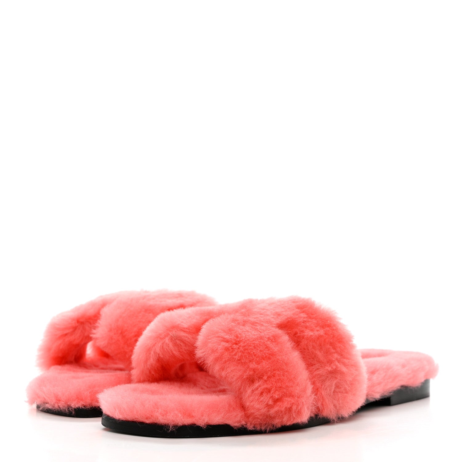 Hermes Woolskin Oran Sandals 38.5 Rose Du Desert 3 of 8