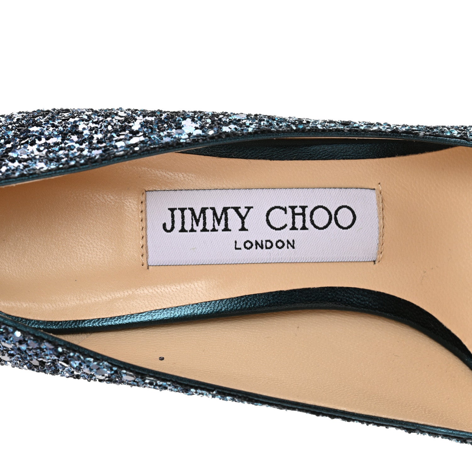 Jimmy Choo Coarse Glitter Degrade Pointy Toe Romy 100 Pumps 35.5 Peacock Navy 7 of 8