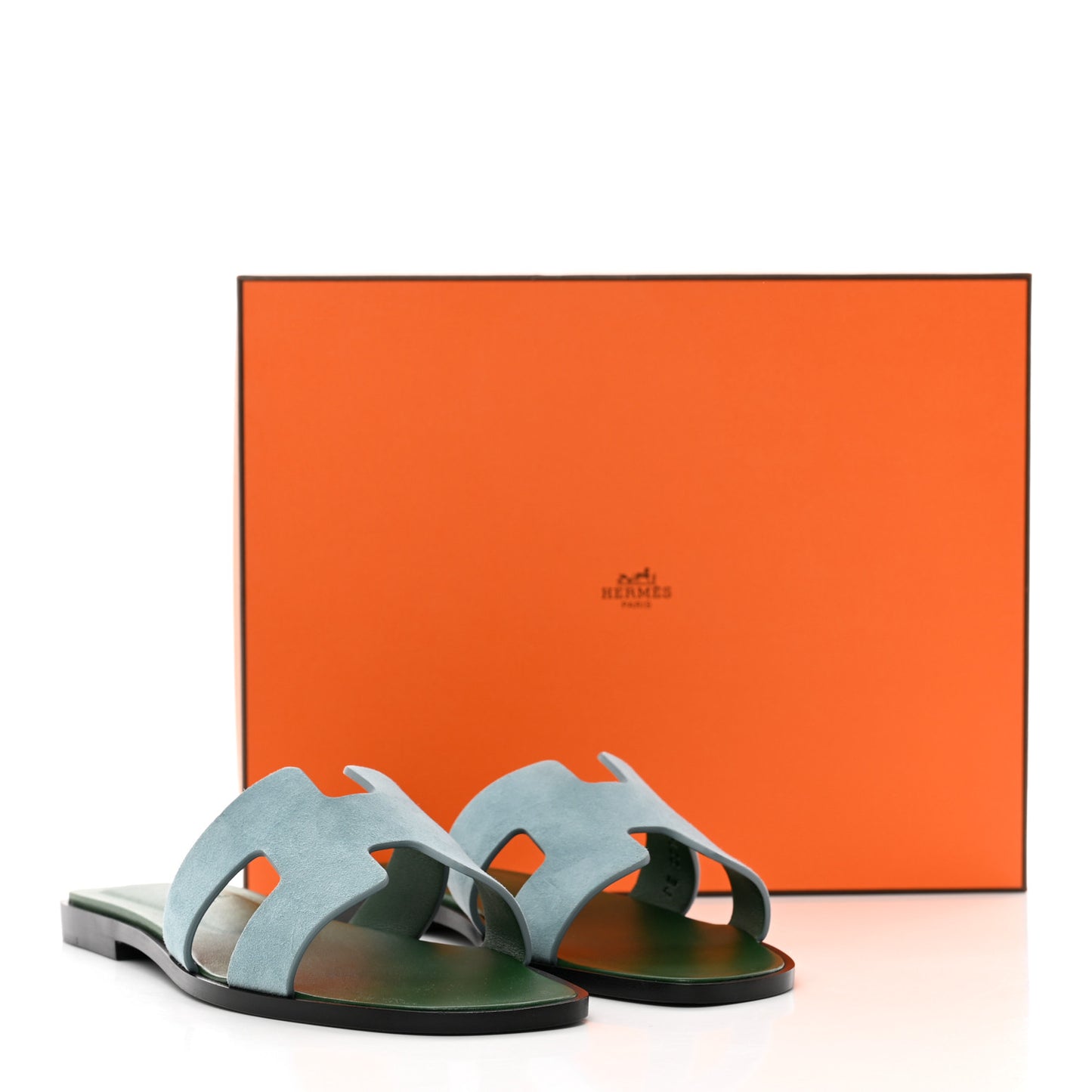 Suede Goatskin Oran Sandals 37 Vert D’eau Vert Anglais