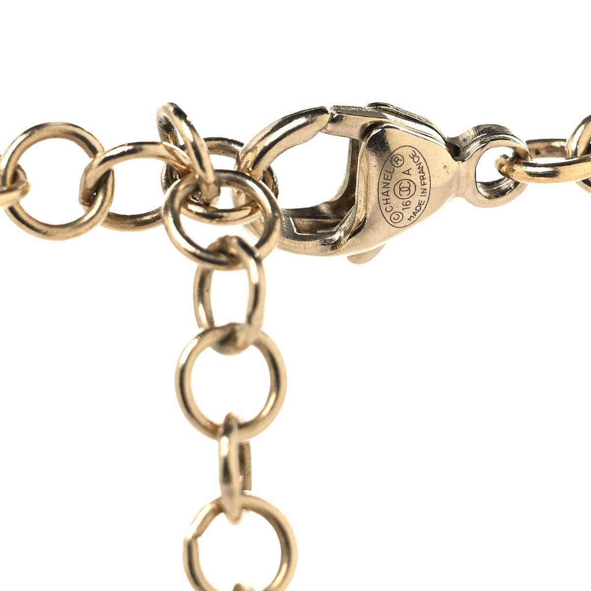 Chanel Pearl Crystal CC Short Logo Necklace Gold 4 of 4