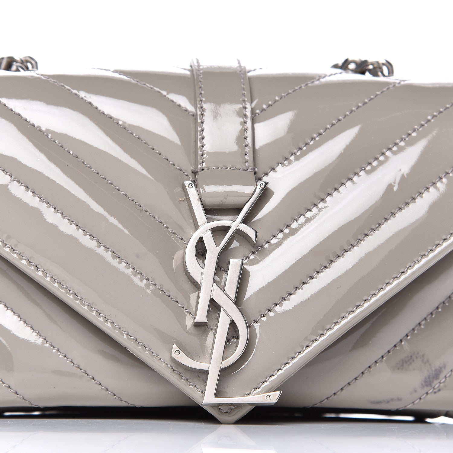 Saint Laurent Patent Chevron Classic Monogram Baby Chain Bag 14 of 14