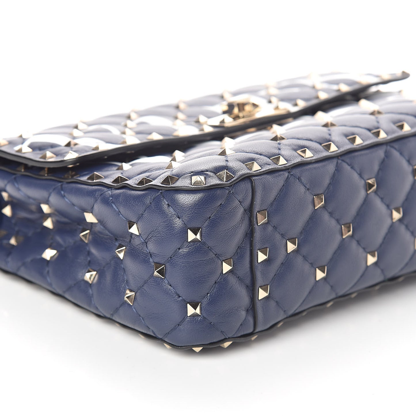 Nappa VLTN Print Medium Rockstud Spike Shoulder Bag Pure Blue White