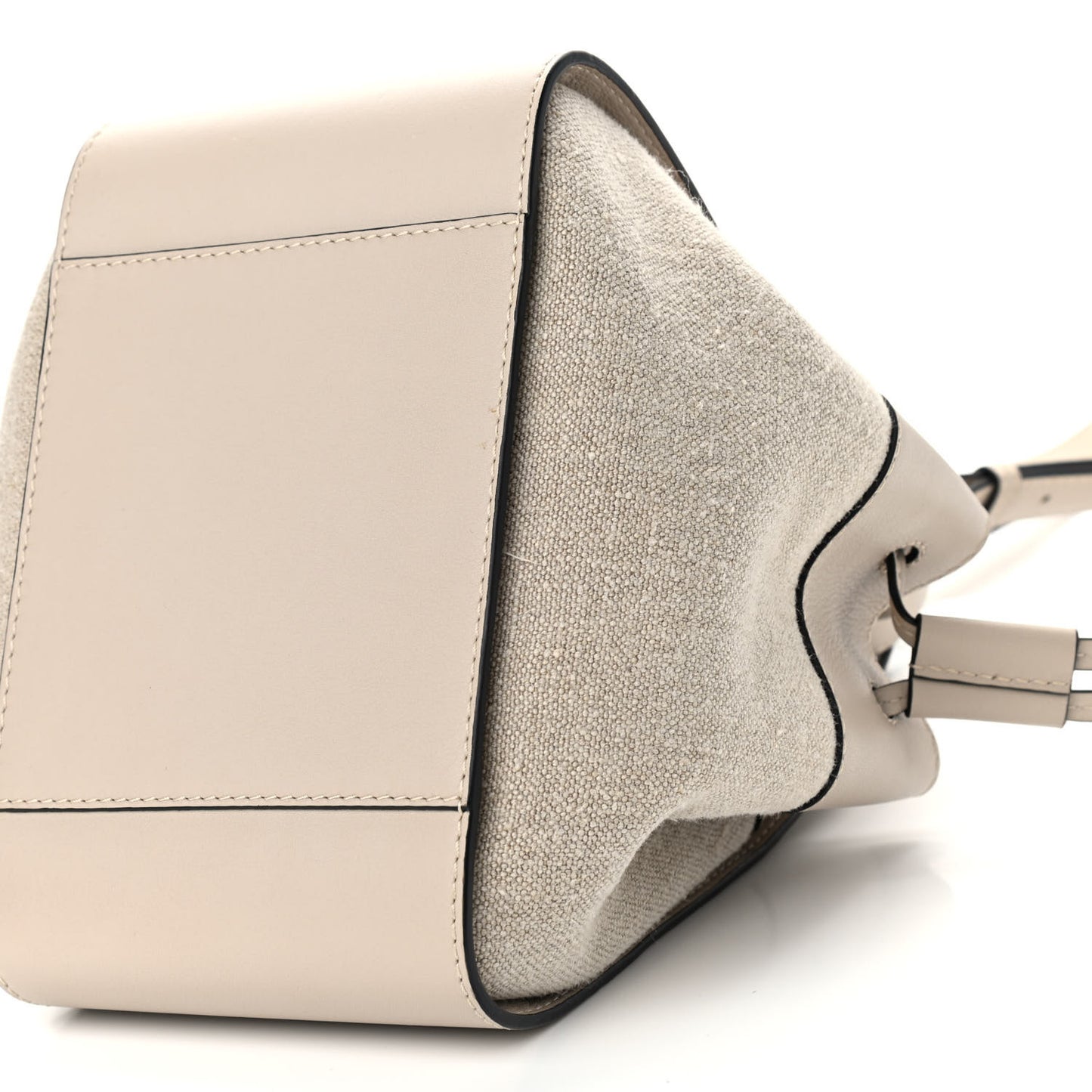 Calfskin Canvas Mini Hammock Shoulder Bag Natural Light Oat