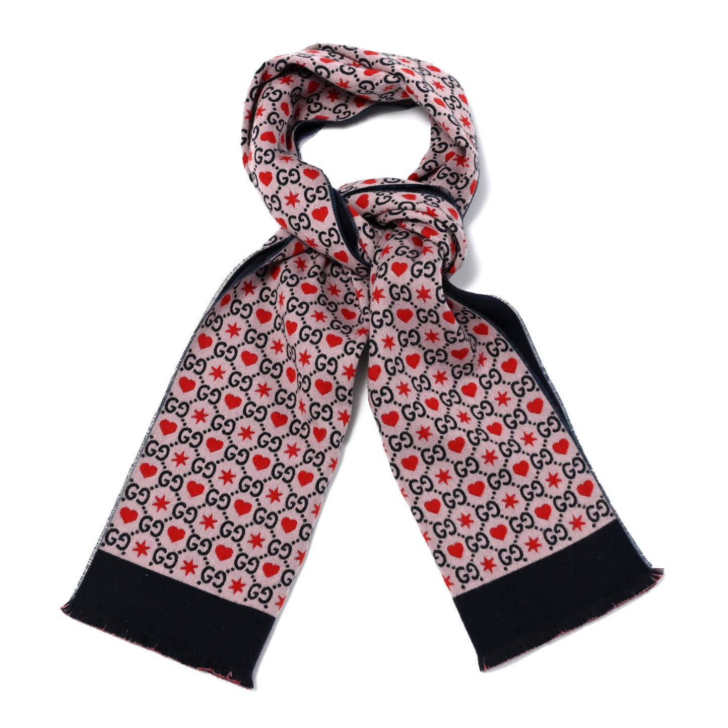 Wool Cotton GG Monogram MHerry Scarf Violet Pink