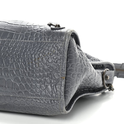 Balenciaga Calfskin Crocodile Embossed Classic Hardware City Gris Beton 9 of 9