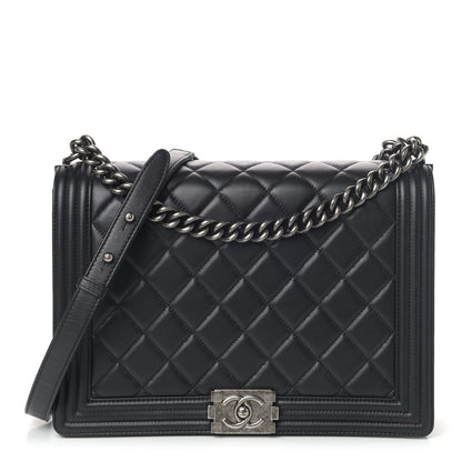 Chanel Lambskin Quilted Large Boy Flap Black 1 of 4