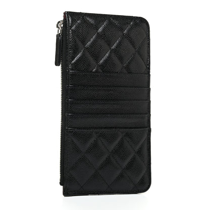 Chanel Caviar Quilted Classic Flat Wallet Pouch Black 3 of 8