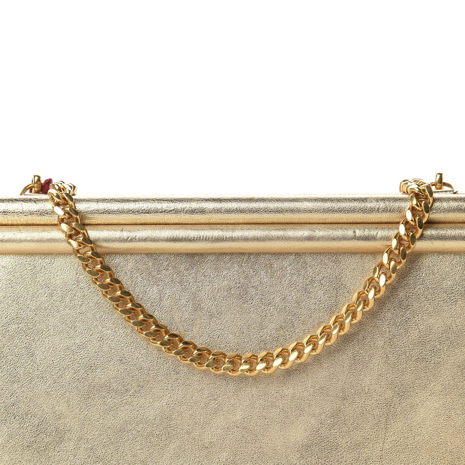Valentino Garavani Metallic Calfskin Small Carry Secrets Clutch Dark Gold 10 of 10