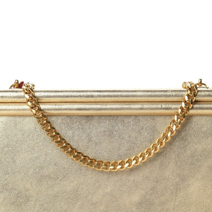 Valentino Garavani Metallic Calfskin Small Carry Secrets Clutch Dark Gold 10 of 10