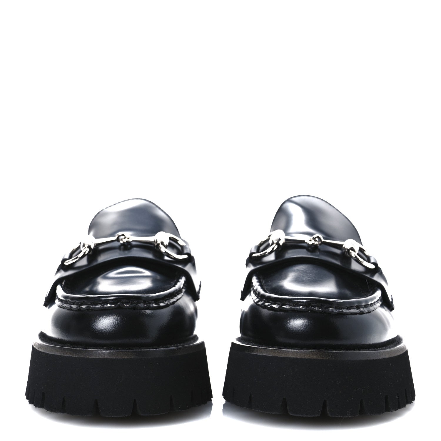 Gucci Magnum Calfskin Womens Horsebit Platform Mules 36 Black 3 of 11