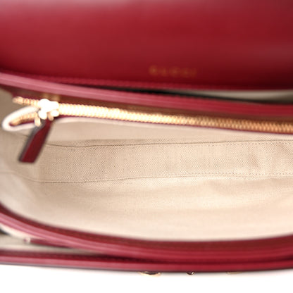 Gucci Arabella Calfskin Horsebit 1955 Soft Medium Shoulder Bag Rosso Ancora 4 of 9