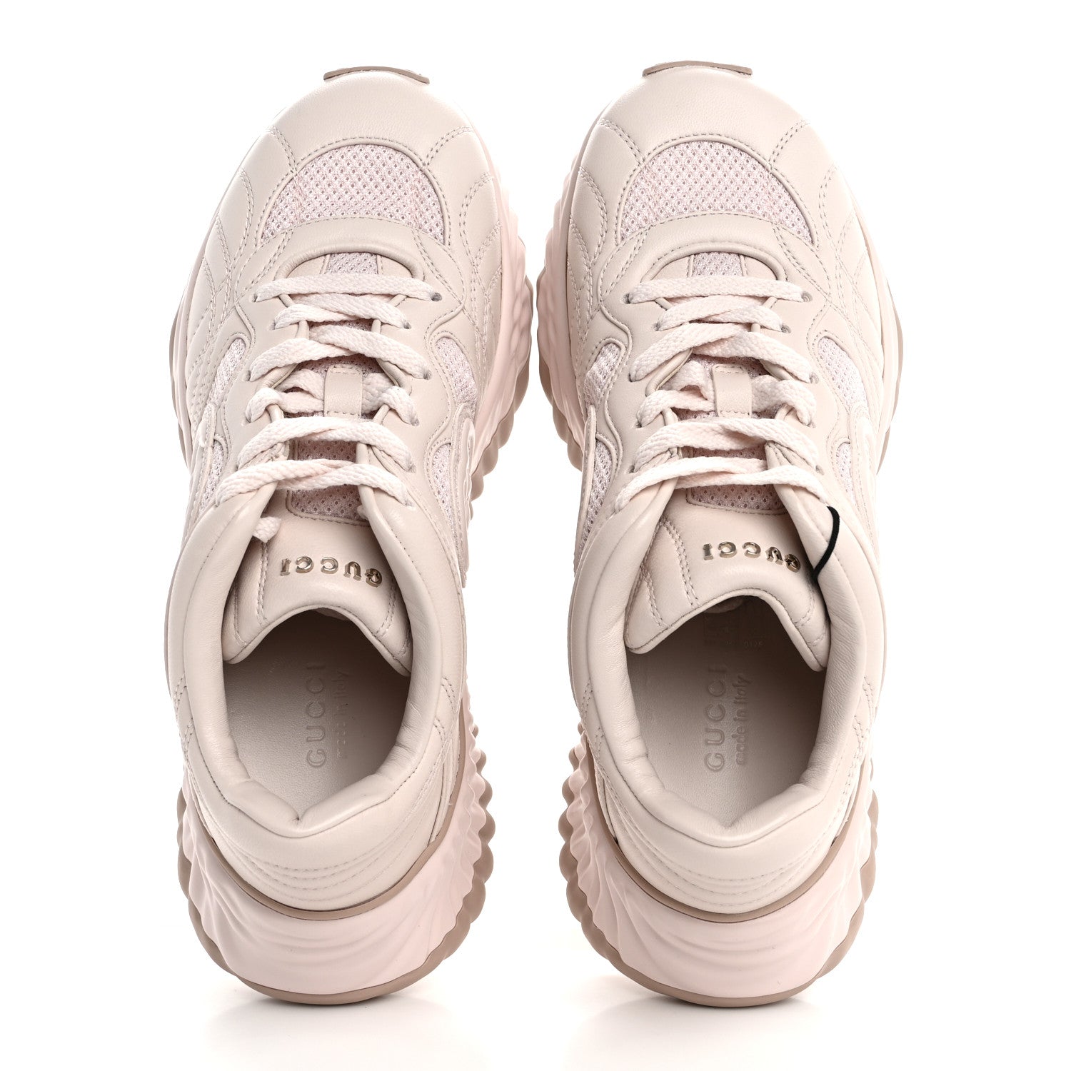 Gucci Calfskin Interlocking G Ripple Womens Platform Sneakers 36 Light Pink 2 of 10