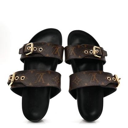 Louis Vuitton Monogram Bom Dia Mule Sandals 36 Black 5 of 9